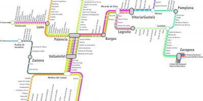 Карта на renfe воз мапата Мадрид