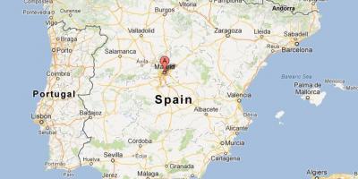 Карта на Шпанија покажува Мадрид