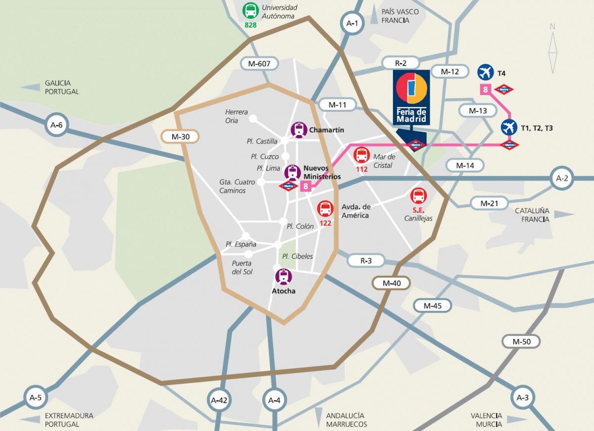 карта на ifema Мадрид