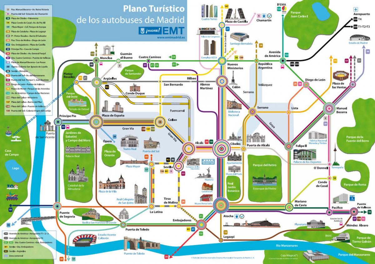 автобус Мадрид мапа