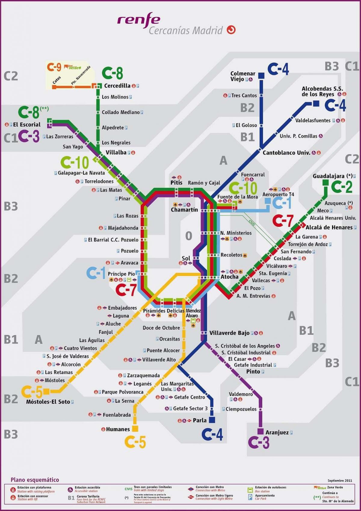 Мадрид железнички мапа