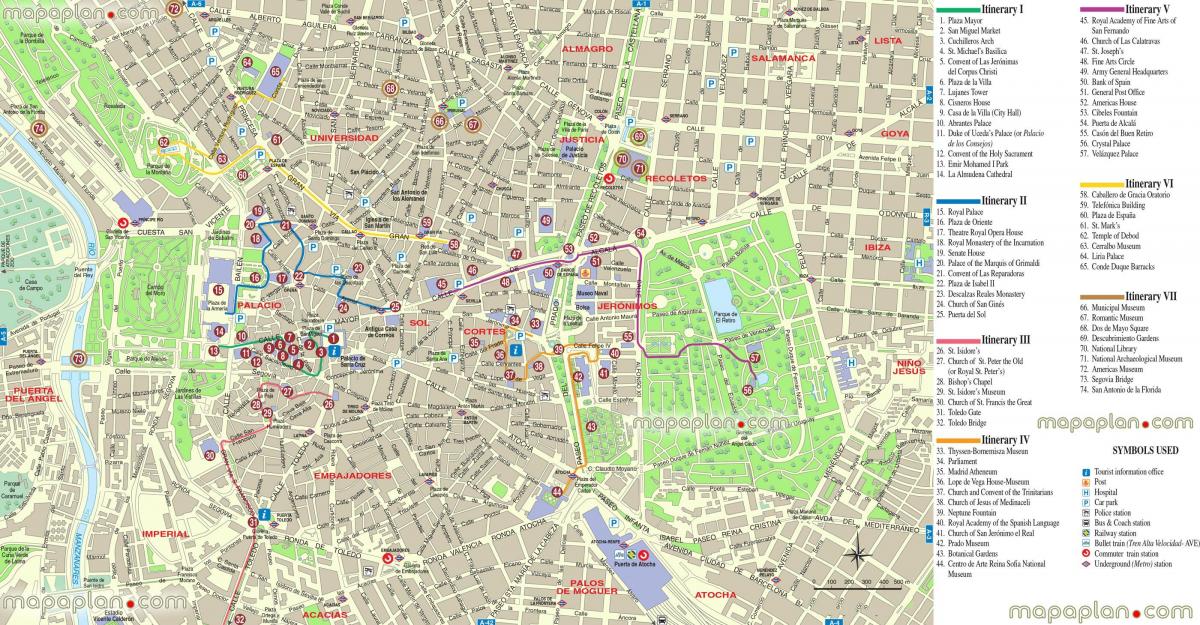 карта на Мадрид мапата присутен