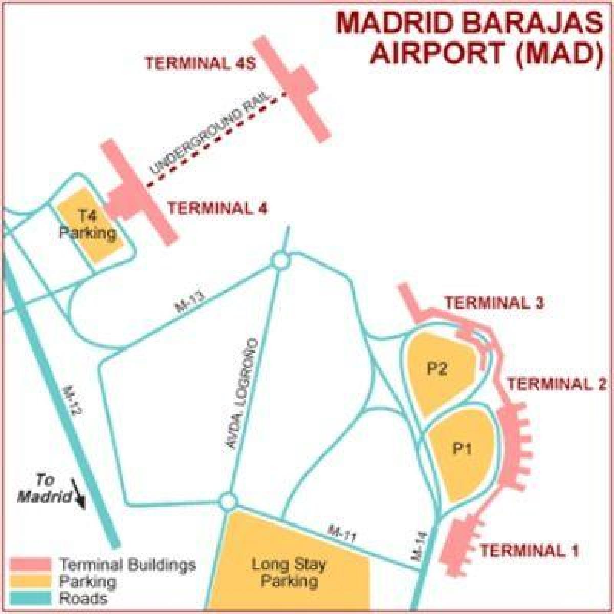 Мадридскиот аеродром терминал мапа