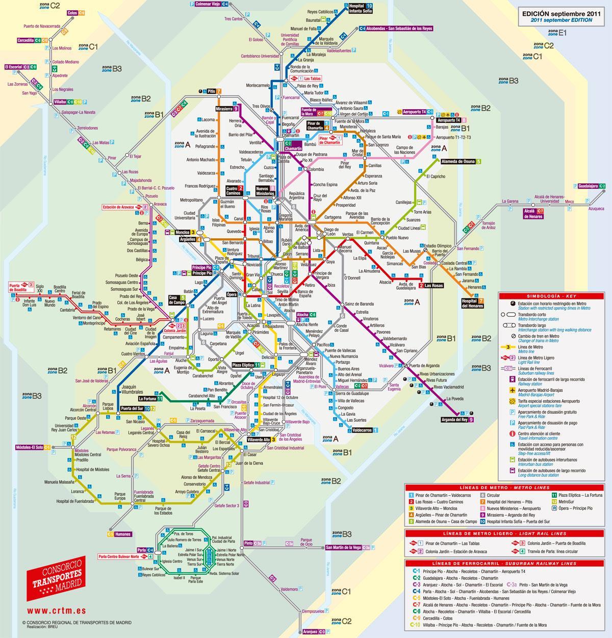 карта на Мадрид трамвај