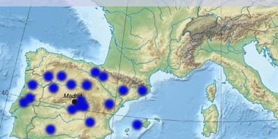 Карта на Мадридскиот аеродром дестинации