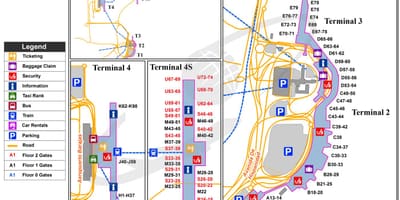 Карта на Мадрид Шпанија аеродром