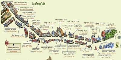 Карта на gran via Мадрид