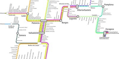 Карта на renfe воз мапата Мадрид