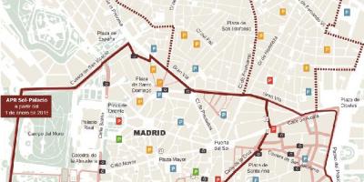 Карта на Мадрид паркинг